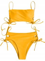 Shein Bikini Jelmez Kétrészes Sárga Női Sima L L9G
