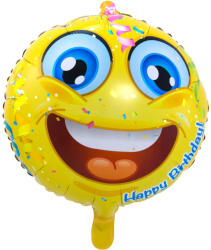 Folat Szülinapi lufi 18" 45cm Happy Birthday, Smiley (LUFI192699)