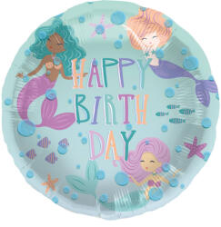 Folat Szülinapi lufi 18" 45cm Happy Birthday, Sellő (LUFI132213)