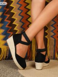 Shein Fekete Espadrilles Bokapánttal EUR40 1