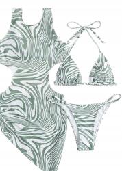 Shein Női Fürdőruha Bikini Zebrazöld L Vxz