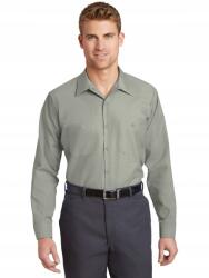  Red Kap Klasszikus Casual Férfi Hosszú Ujjú Ing Khaki L 7CA