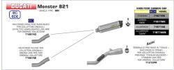 Arrow Exhaust Tobă finală ARROW Race-Tech pentru Ducati Monster 821 2018-2020, Aluminiu închis (Dark) (AR-71877AKN)