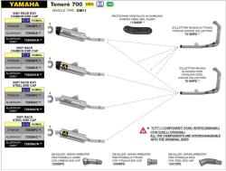 Arrow Exhaust Tobă finală ARROW Indy Race pentru Yamaha Teneré 700 2019-2024, Aluminiu închis (Dark) (AR-72626AON)
