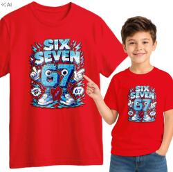  Gyerek Póló Piros Roblox 67 Six Seven 3XS 92 cm