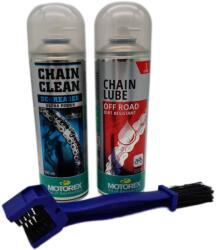  Set Întreținere Lanț Moto - Perie, Degresant Motorex, Lubrifiant Chainlube Off Road (332221-SET)