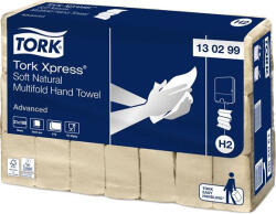 Tork Kéztörlő, Interfold hajtás, 2 rétegű, 180 lap, H2 rendszer, Advanced "Xpress Soft Multifold", natúr (KHH768)