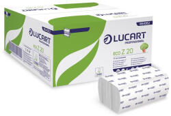 Lucart Kéztörlő, Z hajtogatott, 2 rétegű, 200 lap, Slim adagolóhoz "ECO Z 20", fehér (UBC91)