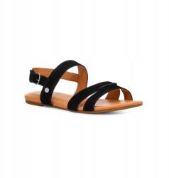 UGG Fekete Velúr Gladiátor Szandál Lapos Sarokkal 37 6KA