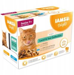 Iams Nedves macskaeledel Iams Senior Land&Sea Collection ízkeverék12x85 g