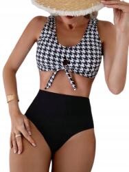 Shein Fürdőruha Bikini Fürdőruha Úszáshoz Fekete-fehér Mintás M Łwl