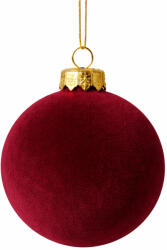 Valex Decor 6db-os 6cm-es karácsonyi bársony gömb szett - Wine red (VB60-43)