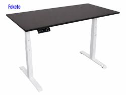  Elektromosan állítható magasságú íróasztal, PREMIUM PRO, 4 memóriás, 3 láb szegmens, USB, FEHÉR íróasztal - Fekete színű, 120x60cm méretű asztallappal