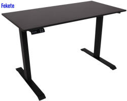 Elektromosan állítható magasságú íróasztal, BASIC, 4 memóriás, USB, FEKETE íróasztal, Fekete színű, 137x67cm méretű asztallappal