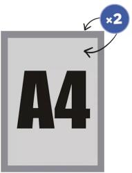 Profireklám A4 Kétoldalú mágneses plakátkeret - ezüst