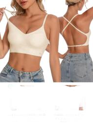 Shein Merevítő Nélküli Melltartó Keresztezett Vállpántokkal 2-PACK S 1MA