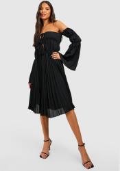 Boohoo Pliszírozott Ruha Nyitott Vállakkal 38