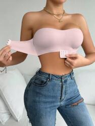 Shein Sima Bézs Bardotka Melltartó 3 Hímzéssel M 1MB