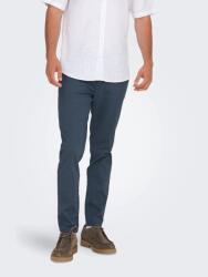 ONLY & SONS Sötétkék Chino Nadrág Pamut Béléssel 33/32 7FA