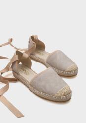  Espadrilles Női Bézs Vászon Bokapántos 36 5GA