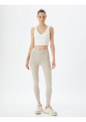 Koton Bézs Magas Derekú Leggings Sima S 6FA