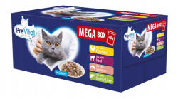 PreVital nedves macskaeledel PreVital tasakok ízkeverék megabox szósz 40 db x 100 g