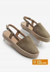  Női Espadrilles Velúr Bézs, Pánttal És Zsinóros Talppal 36 5GA