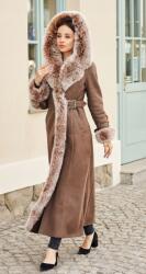 F. P. Leather Elegáns Női Kabát Kapucni Gallér