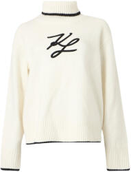 KARL LAGERFELD Tricotaj Soutache Turtleneck B4W18033 101 white/black
