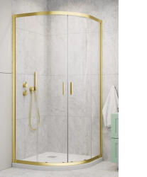 Radaway Cabina dus semirotunda cu usi glisante Radaway Alienta Brushed Light Gold A 80x80 cm, profil auriu deschis periat (10228080-98-01)