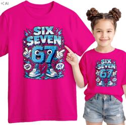  Gyerek Póló Rózsaszín Roblox Six Seven Brainrot 67 3XS 92 cm
