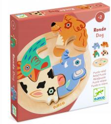 DJECO Fából készült kerek puzzle Rondo Dog (DJ01105-OD)