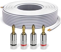 PureLink Cablu difuzor PureLink OFC 2x2, 50mm2 (0, 20mm), 15, 0m, alb cu caracteristică gri deschis, set cu 4 mufe banane - SE-SP061-015-B04 (SE-SP061-015-B04)