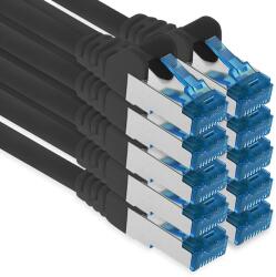 1aTTack. de Patchkabel - 10X 7, 5m Ethernet, rețea, cablu LAN CAT6a (pentru rețele Gigabit, routere, switch-uri, modemuri cu intrare RJ45 - negru) - 4251073692609