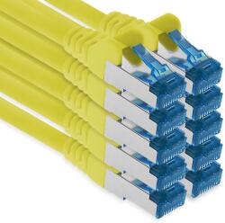1aTTack. de Patchkabel - 10X 3 Metri Ethernet, Rețea, Cablu LAN CAT6a (pentru rețele Gigabit, routere, switch-uri, modemuri cu intrare RJ45 - galben) - 4251073690896
