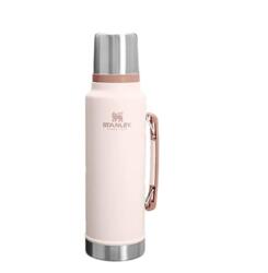 STANLEY 1913 Classic Legendary Thermos Bottle 1.4L - Termos Menține Cald sau Rece Timp de 40 de Ore - Termos din Oțel Inoxidabil - Fără BPA - Sigur pentru Mașina de Spălat Vase - Hammertone Rose Quartz - 1000