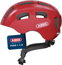 ABUS Casca de bicicleta ABUS Youn-I 2.0 - cu lumina pentru copii, adolescenti si adulti tineri - pentru fete si baieti - rosu, marimea M - 40169 (40169)