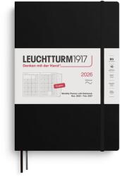 Leuchtturm1917 372784 Compoziție planificator lunar și caiet (B5) 2026, 16 luni, copertă moale, negru, engleză (372784)