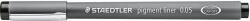 STAEDTLER Pigment Liner 308 Fineliner - Negru, pachet de 10, 0, 05 mm