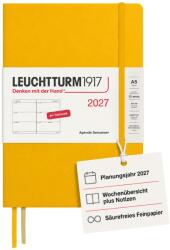 Leuchtturm1917 Calendar săptămânal 2027 mediu (A5) - franceză, floarea soarelui, copertă cartonată, 12 luni - ianuarie-decembrie 2027, 1 săptămână pe pagină dublă cu compatibilitate ridicată cu cerneală - 400404 (40