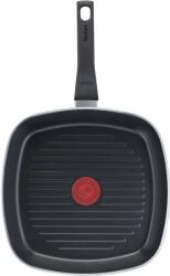 Tefal Tigaie grill Tefal Easy Cook & Clean 26x26 cm, înveliș antiaderent, tigaie durabilă pentru friptură, semnal termic la temperatura ideală de prăjire, NU este potrivită pentru inducție, Fabricat în Fran