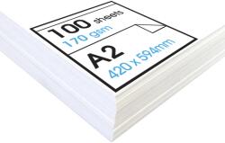 ARTWAY Studio - Hârtie coală A2 pentru desen - Ideală pentru aplicații artistice uscate - 170g/m2 - A2 (100 coli), alb