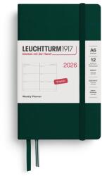Leuchtturm1917 LEUCHTURM1917 372727 Calendar săptămânal de buzunar (A6) 2026, verde pădure, engleză (372727)