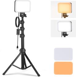 NEEWER BASICS Set de iluminat pentru panou de lumină video cu LED. Lumini de studio portabile, reglabile în două tonuri, cu trepied și filtre 3200K ~ 5600K CRI 95 750Lux pentru fotografie Înregistrare video 