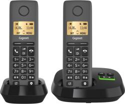 Gigaset PURE 120A Duo - 2 telefoane cordless cu robot telefonic - ECO DECT - protectie apel - display iluminat - compatibil cu aparate auditive, negru antracit [Compatibil in DE, IT, FR, NL, BE, Che, AUT] - L