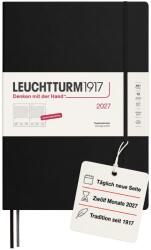 Leuchtturm1917 Calendar zilnic 2027 A4+ (Master) - germană, negru, 225 x 315 mm, ianuarie-decembrie (12 luni), 1 pagină pe zi, grilă orară 7: 00-22: 00, copertă cartonată, hârtie de 100 g/m2 - 400156 (400156)