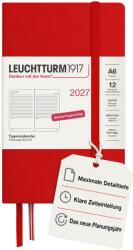 Leuchtturm1917 Calendar zilnic 2027 de buzunar (A6) - germană, cireș, 90 x 150 mm, ianuarie-decembrie (12 luni), 1 pagină pe zi, grilă orară 7: 00-22: 00, copertă cartonată, hârtie de 80 g/m2 - 400165 (400165)