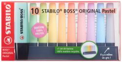 STABILO - Highlighter - BOSS ORIGINAL Pastel - Placemat de 10 - cu 10 culori diferite - F58678 (F58678)