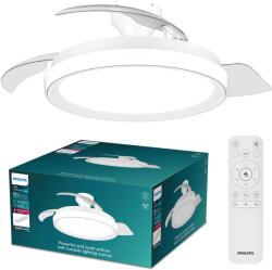 Philips Ventilator de tavan Philips Bliss cu lumină LED și palete retractabile, 3 palete, anvergură 106 cm, 4.500 lumeni, reglabil. Lumină (3.000 K până la 6.500 K), reglabil până la 5%, include telecomandă, 