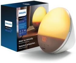 Philips SmartSleep Wake-up Light - Lampă de birou și ceas deșteptător cu USB, simulare colorată a răsăritului, 20 de setări de intensitate, 7 tonuri naturale de alarmă, funcție de lumină nocturnă, model HF353